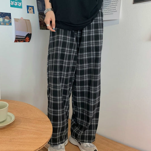 Plaid Pants Casual Oversize