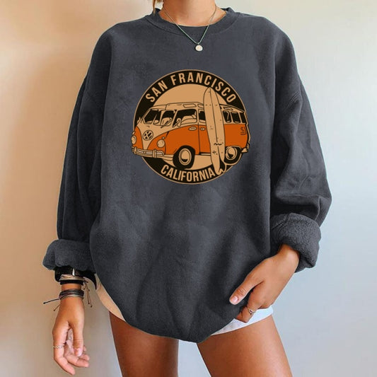 Sweatshirts Vintage Buses Oversized